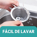 Filtro Coador De Café Inox 103/102/101 - Com Pegador em Silicone - Peneira Aço Reutilizável - CH