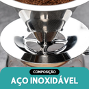 Filtro Coador De Café Inox 103/102/101 - Com Pegador em Silicone - Peneira Aço Reutilizável - CH